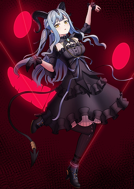 Anime Girl with Horns and Tail