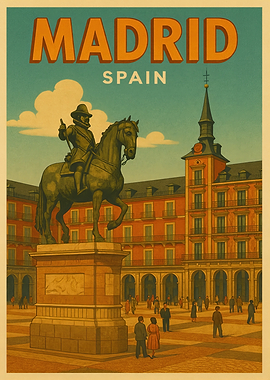 Madrid Spain Travel Poster Art