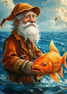 Fisherman Goldfish Ocean