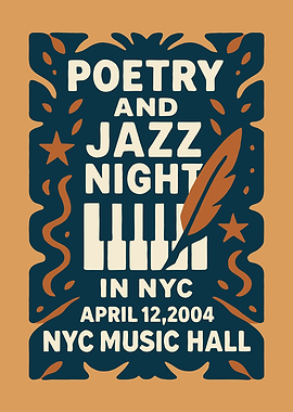Poetry and Jazz Night in NYC Poster