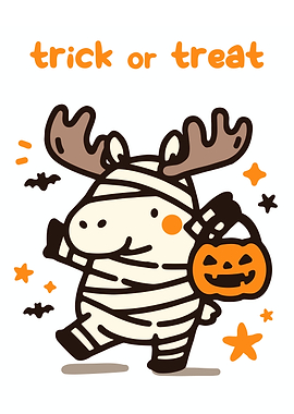 Moose Mummy Halloween Trick or Treat