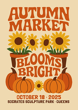 Autumn Market Blooms Bright Poster