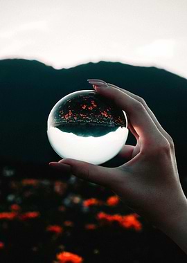 Crystal Ball Landscape Reflection