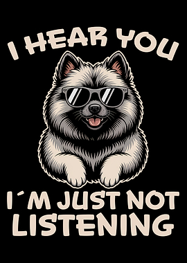 Cool Keeshond Dog with Sunglasses Illustration