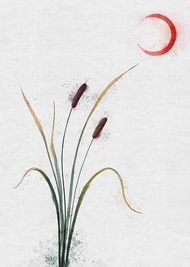 Cattails Watercolor