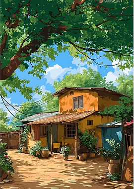 Quaint House Under Lush Green Canopy