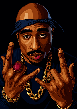 Tupac Shakur Vector Art Portrait