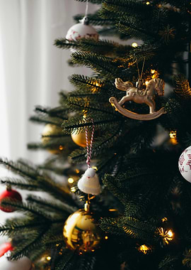 Decorated Christmas Tree with Ornaments