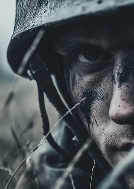 Intense Soldier Portrait