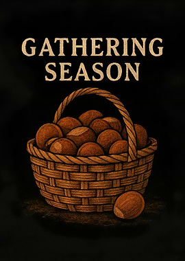 Gathering Season Basket of Nuts