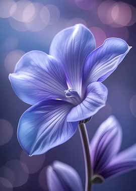 Blue and Purple Flower Close-Up