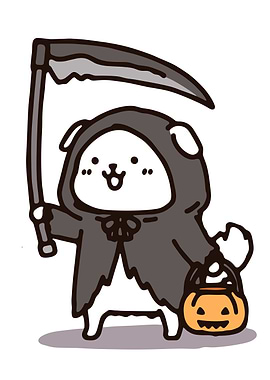 Cute Dog Grim Reaper Halloween Costume