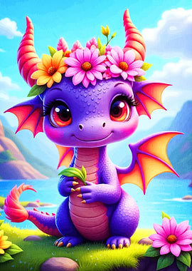 Cute Dragon Flower Crown