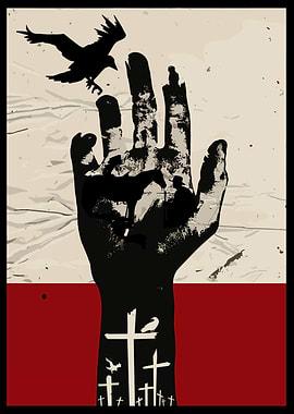 Hand, Raven, and Western Silhouette