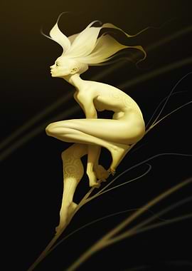 Golden Figure on Branch