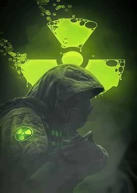 Hazmat Suit with Radioactive Symbol