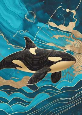 Elegant Orca Whale in Ocean
