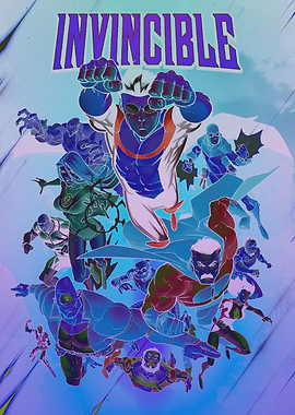 Invincible Comic Book Team Poster
