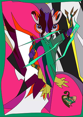 Abstract Animal Character with Magic Staff