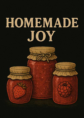 Homemade Joy Jam Jars Illustration
