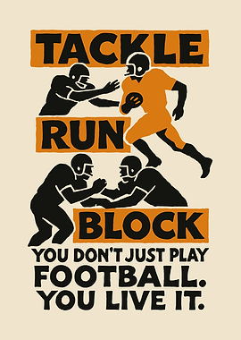 Football Action: Tackle, Run, Block