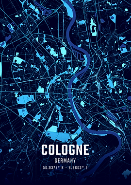 Cologne Midnight City Map