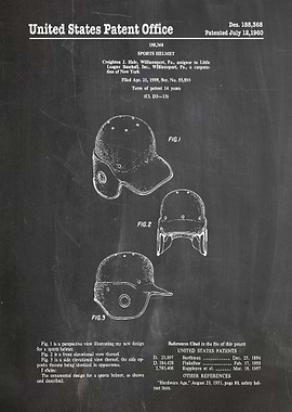 Sports Helmet Patent Drawing