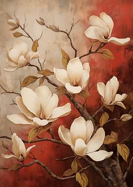 Magnolia Blossom Painting