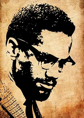 Malcolm X Portrait Art