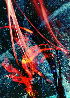 Abstract Red and Blue Light Streaks