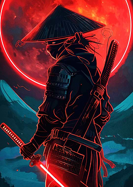 Neon Ninja Katana Moon