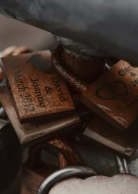 Love Locks with Engraved Names and Dates