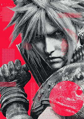 Cloud Strife Engraving Art