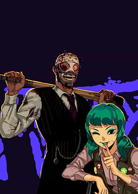 Masked Man and Green-Haired Girl