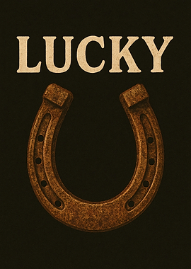 Lucky Horseshoe on Dark Background