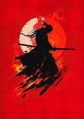 Silhouette of a Samurai Warrior
