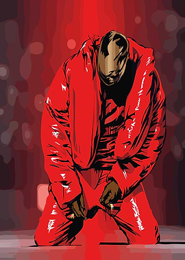 Kanye West Red Outfit Digital Art