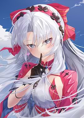 Anime Girl with White Hair