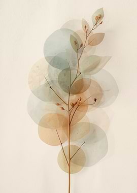 Abstract Floral Art with Circles