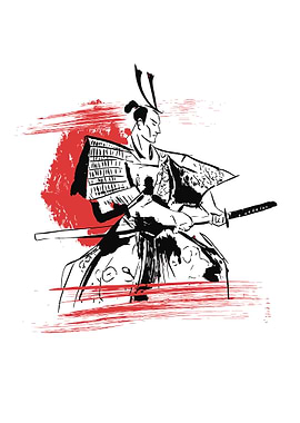 Samurai Warrior Ink Sketch