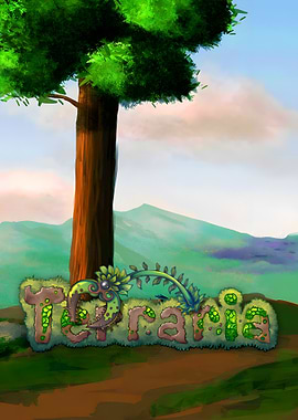 Terraria Game Logo with Nature