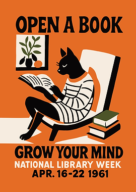 Open a Book, Grow Your Mind Poster