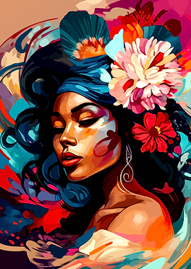 Floral Woman Portrait