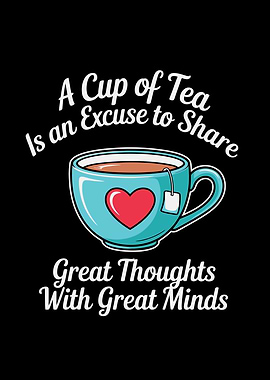 Tea Cup with Heart and Quote