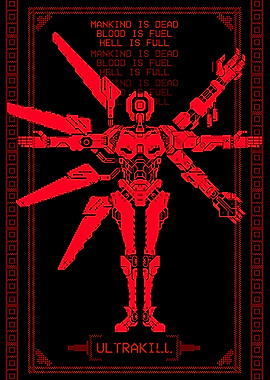 Ultrakill Robot Red Pixel Art
