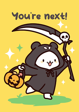 Cute Grim Reaper Cartoon Illustration