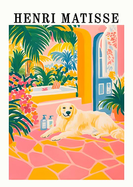 Henri Matisse Style Dog Art