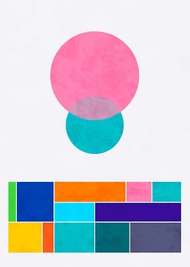 Abstract Geometric Composition with Circles and Rectangles