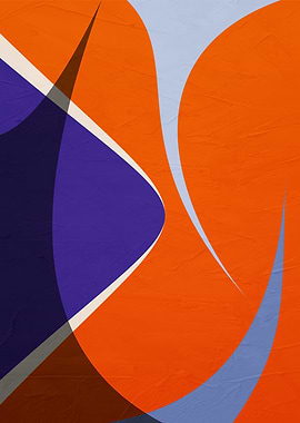 Abstract Orange and Blue Shapes