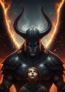 Demon Guardian and Child